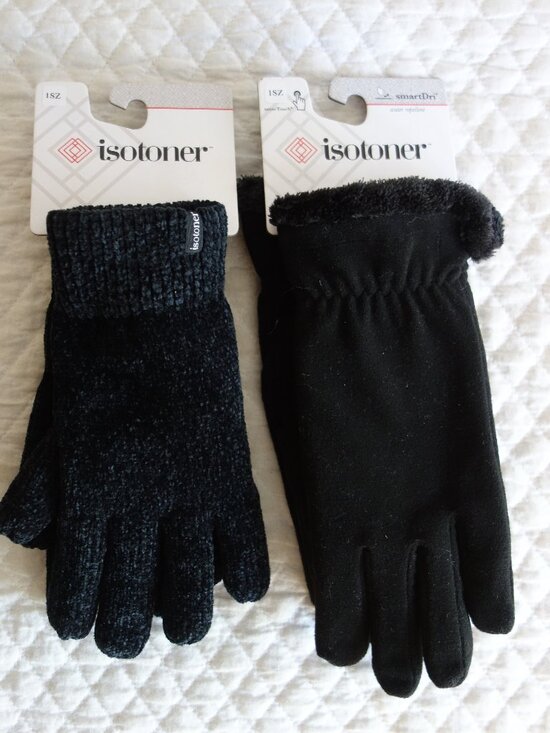 isotoner Accessories - NWT $50 Two Pairs of Black Isotoner Gloves – One Size